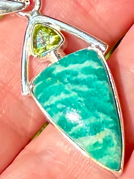 Amazonite and Peridot Pendant