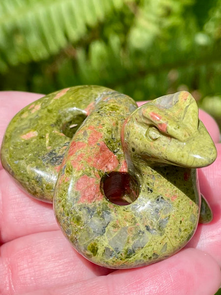 Unakite Carved Snake - Morganna’s Treasures 