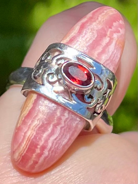 Rhodochrosite and Garnet Ring Size 6.5 - Morganna’s Treasures 