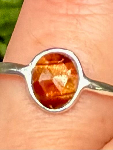 Faceted Red Tigers Eye Ring Size 7