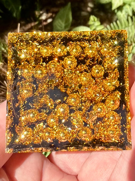 Small Black Tourmaline Orgonite Crystal Pyramid