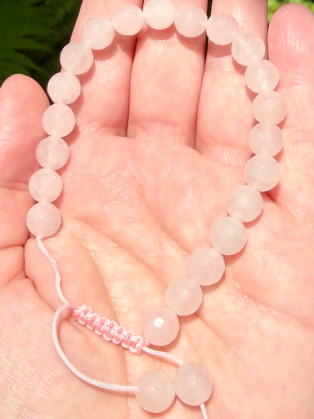 Adjustable Faceted Rose Quartz Bracelet - Morganna’s Treasures