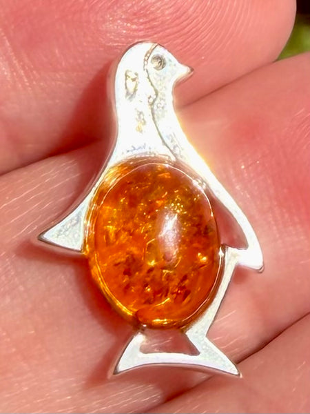 Baltic Amber Penguin Pendant - Morganna’s Treasures