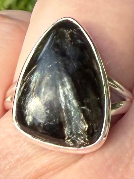 Gorgeous Golden Seraphinite Ring Size 8 - Morganna’s Treasures