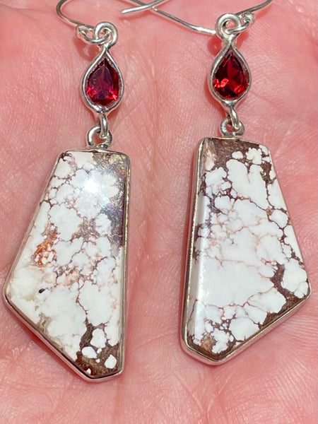 Wild Horse Jasper and Garnet Earrings - Morganna’s Treasures 