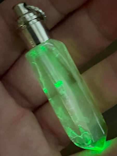Illuminate Clear Quartz Green LED Pendant - Morganna’s Treasures