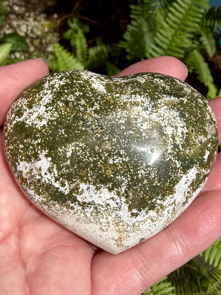 Ocean Jasper Heart Palm Stone