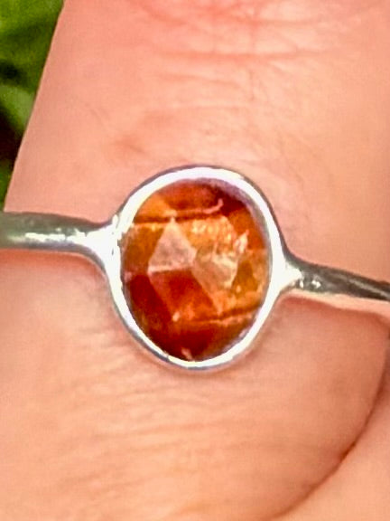 Faceted Red Tigers Eye Ring Size 7