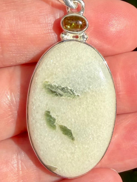 Green Tourmaline in Quartz and Green Tourmaline Pendant - Morganna’s Treasures