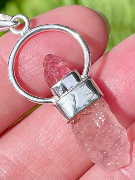 Rough Morganite and Pink Tourmaline Pendant - Morganna’s Treasures 