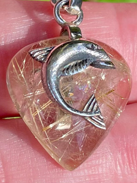 Rutilated Quartz Dolphin Pendant - Morganna’s Treasures 