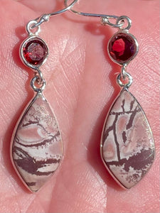 Sonora Dendritic Agate and Garnet Earrings