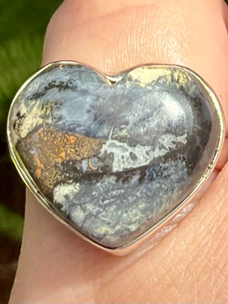 Maligano (Indonesian) Jasper Heart Ring Size 7.5 - Morganna’s Treasures