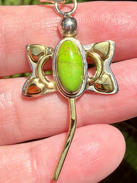Green Turquoise Dragonfly Pendant
