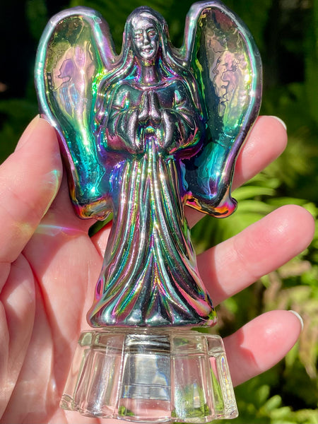 Titanium Aura Glass Light Up Angel - Morganna’s Treasures