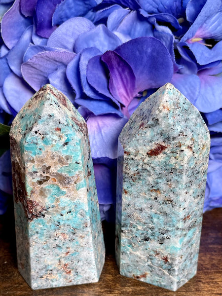 Medium Amazonite and Garnet Tower - Morganna’s Treasures 