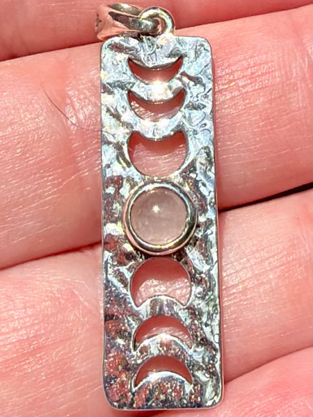 Rose Quartz Phases of the Moon Pendant
