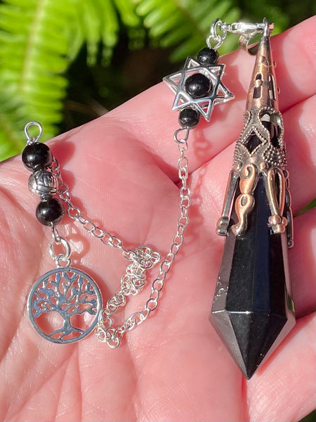 Black Obsidian Tree of Life Pendulum/Pendant