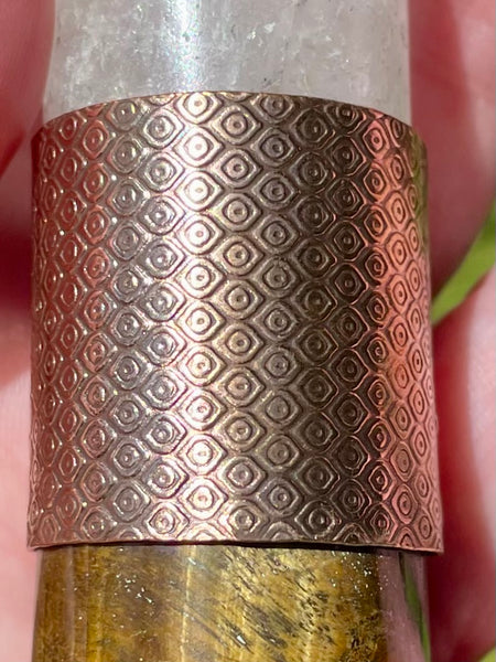 Tigers Eye and Clear Quartz Crystal Massage Wand - Morganna’s Treasures