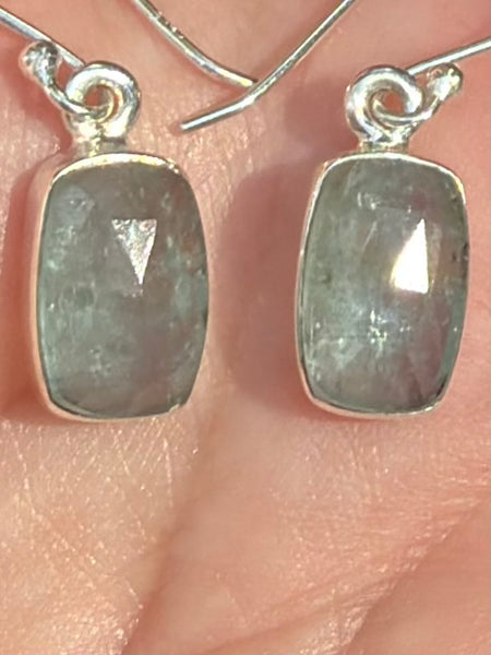 Faceted Aqua Kyanite Earrings