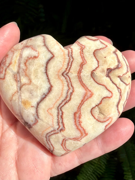 Large Red Calcite Carved Heart with heart