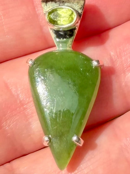 Nephrite Jade and Peridot Pendant