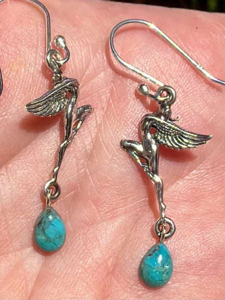 Blue Mohave Turquoise Fairy Earrings