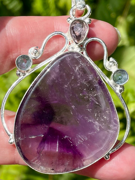 Star Amethyst, Amethyst and Blue Topaz Pendant - Morganna’s Treasures 