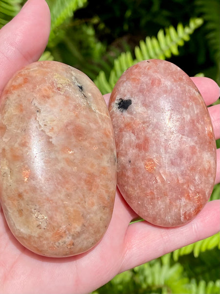 Large Sunstone Palm Stones - Morganna’s Treasures 