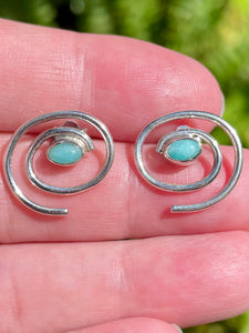 Blue Mohave Turquoise Studded Earrings - Morganna’s Treasures 