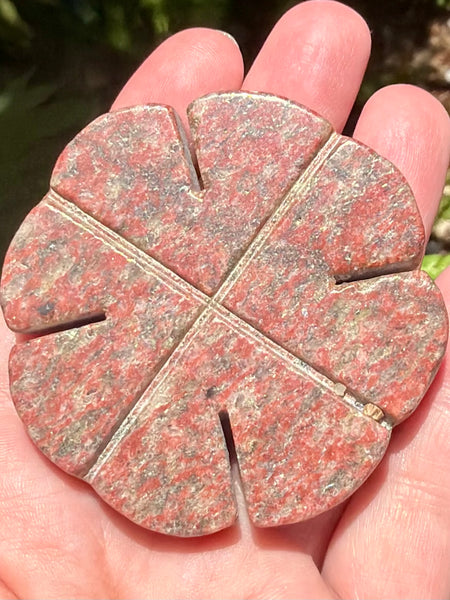 Red Jasper Carved Clover