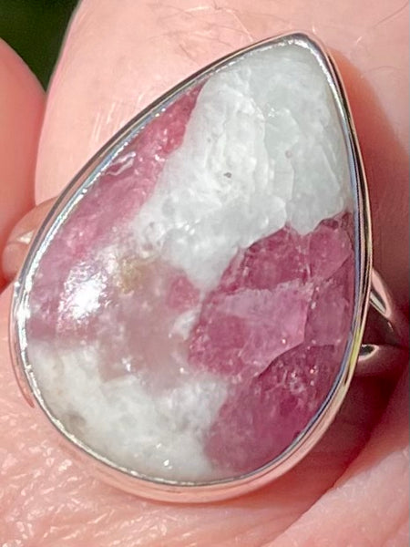 Pink Tourmaline in Quartz Ring Size 9 - Morganna’s Treasures