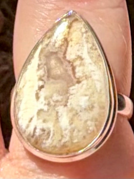 Graveyard Plume Agate Ring Size 9 - Morganna’s Treasures