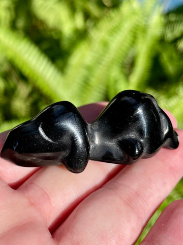 Carved Black Obsidian Sleeping Snoopy - Morganna’s Treasures 