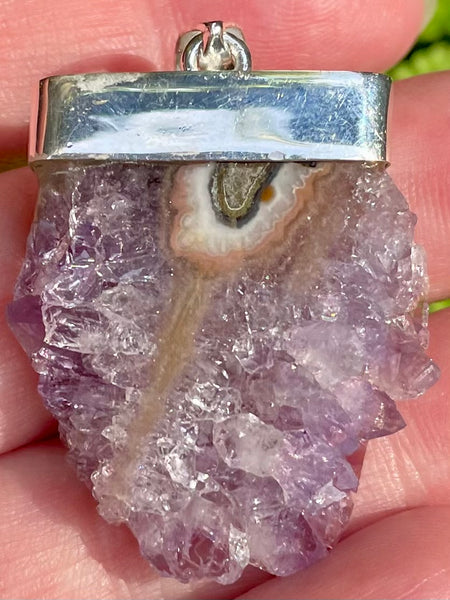 Gorgeous Amethyst Cluster Slice Pendant - Morganna’s Treasures 