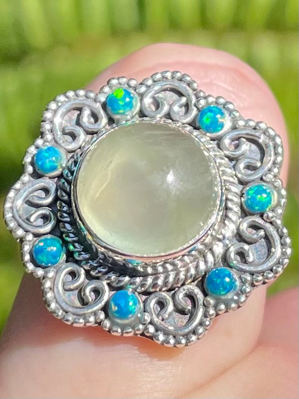 Prehnite and Blue Opal Ring Size 7 - Morganna’s Treasures 