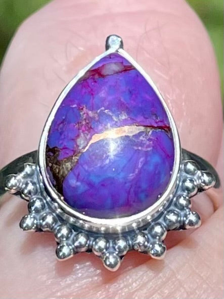 Purple Copper Turquoise Ring Size 7 - Morganna’s Treasures