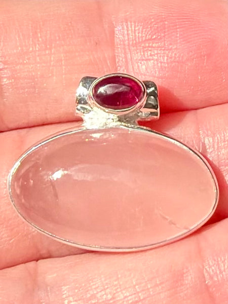 Rose Quartz and Garnet Pendant - Morganna’s Treasures