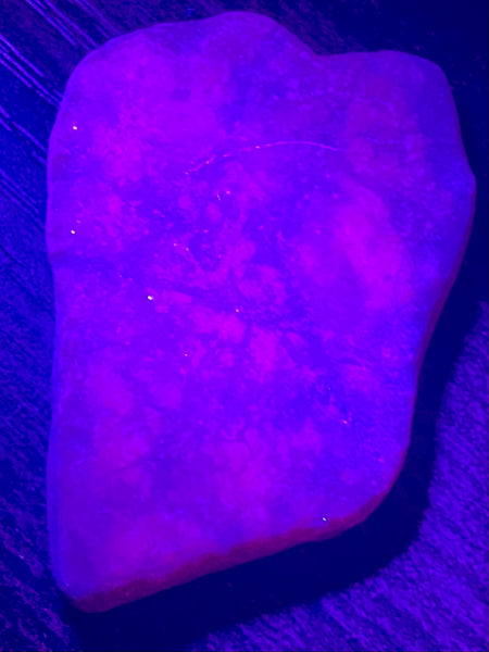 Fluorescent Ruby Corundum Palm Stone - Morganna’s Treasures 