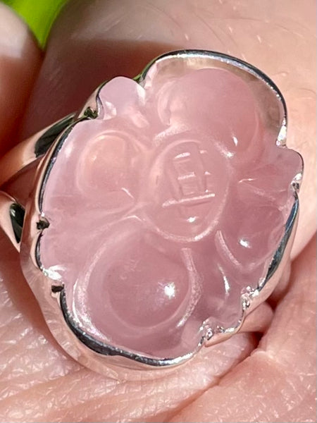 Carved Rose Quartz Ring Size 7 - Morganna’s Treasures 