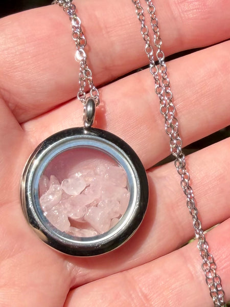 Caged Rose Quartz Pendant/Necklace