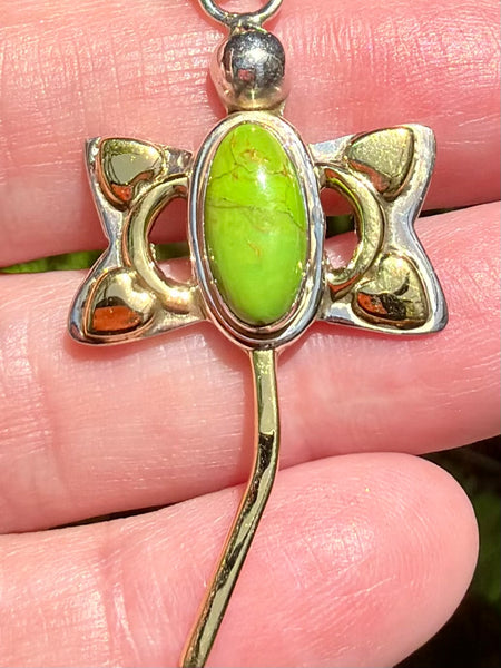 Green Turquoise Dragonfly Pendant