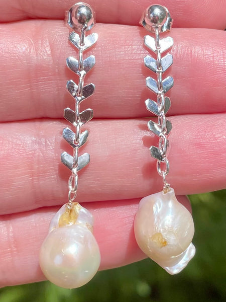 Biwa Pearl Earrings - Morganna’s Treasures 