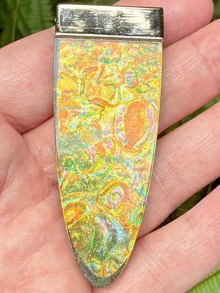 "Radiance" Citrine, Moonstone, Obsidian, Orange Calcite, Green Calcite, Aluminum & Quartz Orgonite Pendant - Morganna’s Treasures