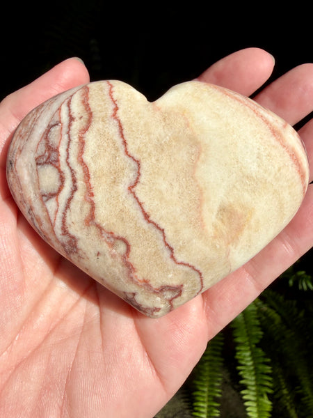 Large Red Calcite Carved Heart