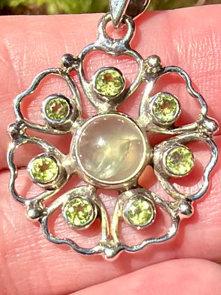 Prehnite and Peridot Pendant