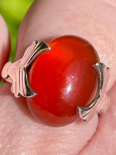 Beautiful Carnelian Leaf Ring Size 7 - Morganna’s Treasures 