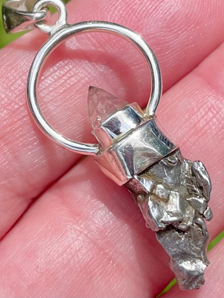 Meteorite Campo del Cielo and Herkimer Diamond Pendant - Morganna’s Treasures 