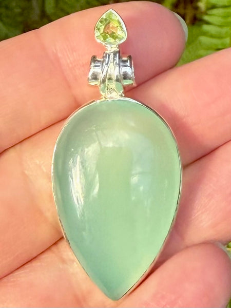 Aqua Chalcedony and Peridot Pendant - Morganna’s Treasures