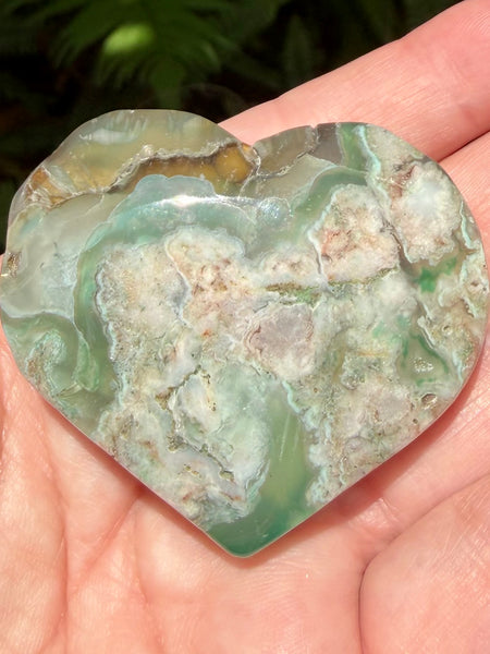 Green Opal Heart Palm Stone - Morganna’s Treasures